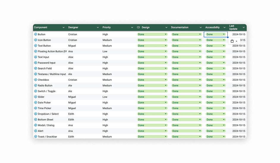 Base components reused across multiple screens